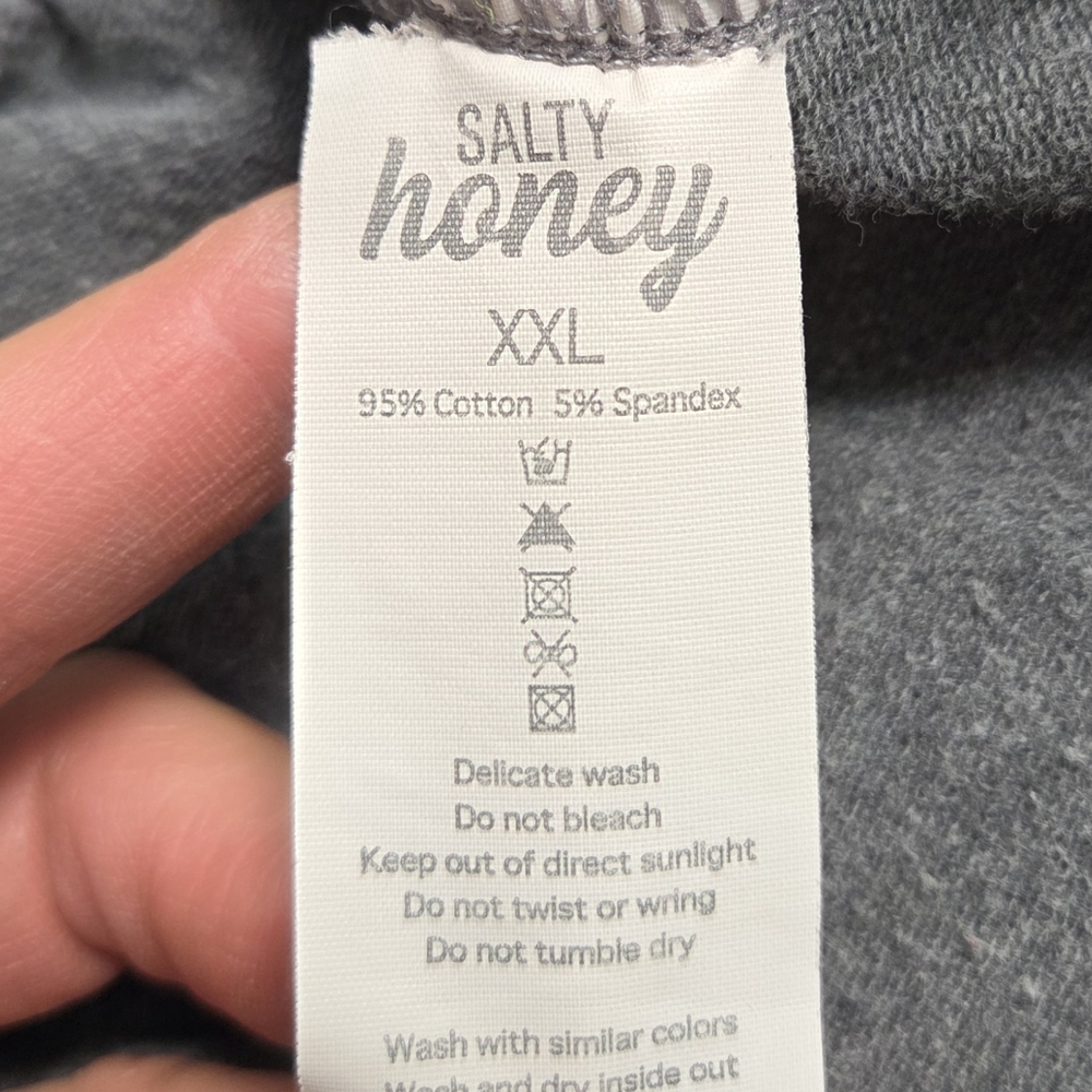 Salty‎ Honey inspirational Gray Joggers Comfy Cozy Women XXL - Picture 5 of 10